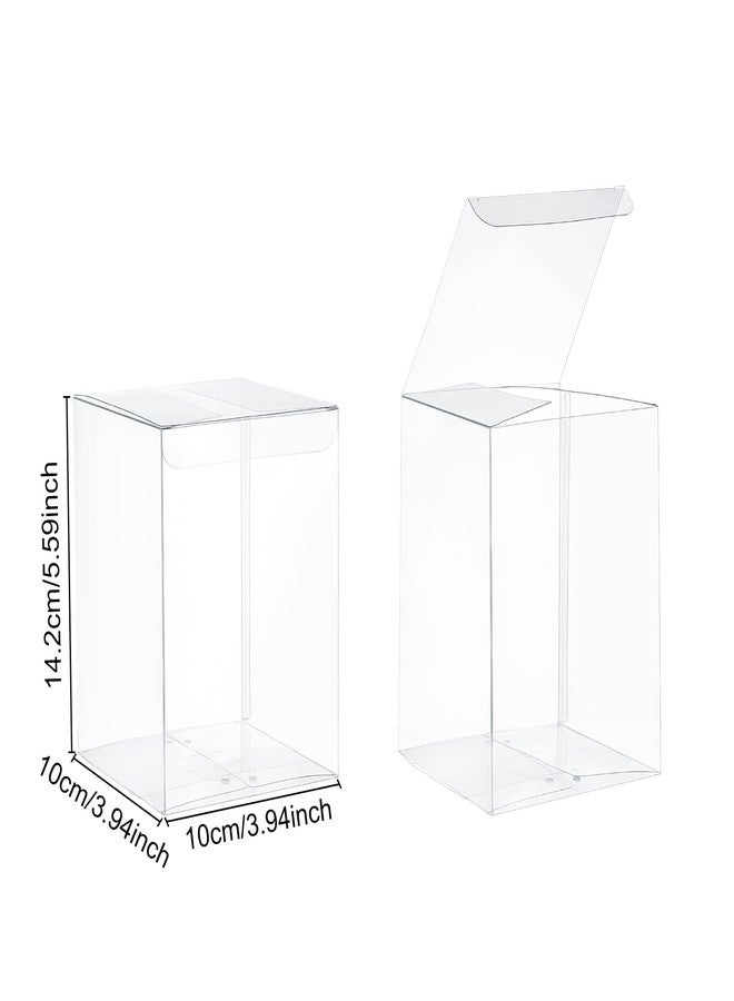 بينيكريت مجموعة علب هدايا شفافة من بينيكريت، 15 قطعة، مستطيلة الشكل، مصنوعة من مادة PVC شفافة، مقاس 3.9 × 3.9 × 5.5 بوصة، مثالية لحفلات الزفاف، وتقديم الحلويات والكب كيك، وتغليف هدايا عيد الأم. - Image 2